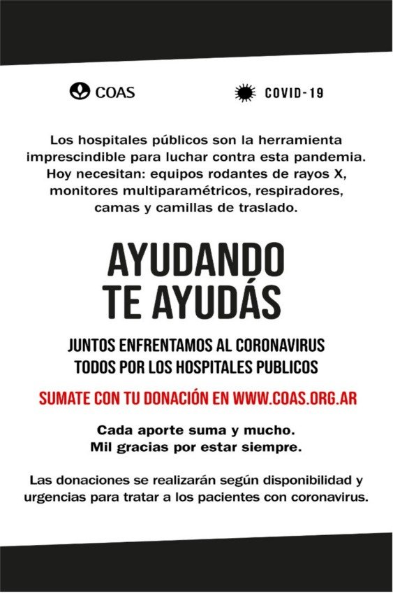 Campaña de COAS en apoyo a los hospitales públicos