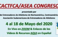 Congreso virtual sobre Atletismo a través de la plataforma Zoom del 4 al 18 de Mayo.