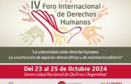 IV Foro Internacional de Derechos Humanos del 23 al 25 de octubre de 2024 en la UNQ